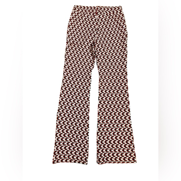 Anthropologie Maeve Pull-On Bootcut Pants Geometric Patterned Black Side Stripes - Picture 4 of 11